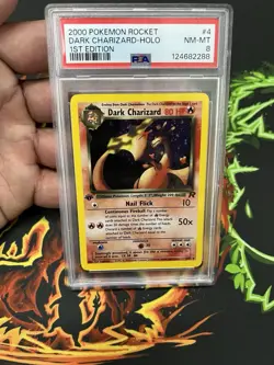 PSA 8 Team Rocket Dark Charizard 4/82 Holo Rare 1st Edition 2000 - Image 1