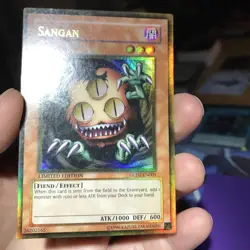 Yugioh! LP Sangan - GLD2-EN001 - Gold Rare - Limited Edition Lightly Played - Image 1
