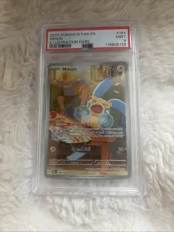 Pokemon TCG Minun 194/182 Paradox Rift Full Art Ultra Rare Holo Card - Image 1