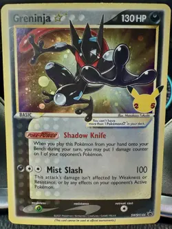 Greninja Gold Star SWSH144 Black Star Promo Holo Celebrations Pokemon Card Swirl - Image 1