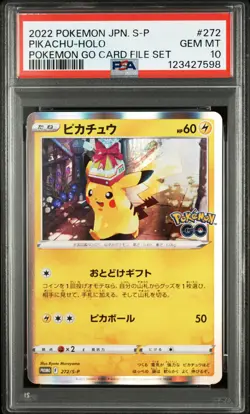 2022 POKEMON JPN S PROMO POKEMON GO CARD FILE SET #272 PIKACHU-HOLO PSA 10 - Image 1
