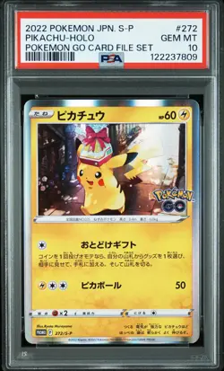 2022 POKEMON JPN S PROMO POKEMON GO CARD FILE SET #272 PIKACHU-HOLO PSA 10 - Image 1