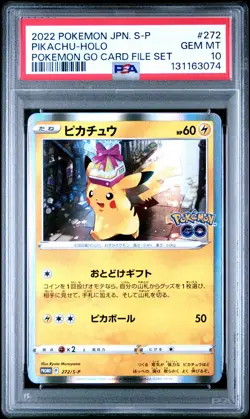 2022 POKEMON JPN S PROMO POKEMON GO CARD FILE SET #272 PIKACHU-HOLO PSA 10 - Image 1