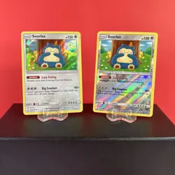 Snorlax 158/214 Unbroken Bonds Holo Rare and Reverse Holo Pokemon 2 Card Lot NM - Image 1