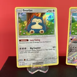 Snorlax 158/214 Unbroken Bonds Holo Rare and Reverse Holo Pokemon 2 Card Lot NM - Image 2
