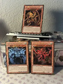 Ra, Obelisk, Slifer Egyptian God Card Set - PGLD Premium Gold - 1st Edition - Image 1