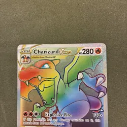 Pokemon TCG Charizard VSTAR Rainbow Secret Rare Card Brilliant Stars 174/172 NM - Image 2