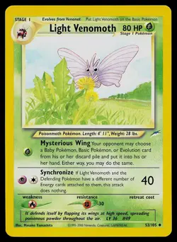 Pokemon Card - Light Venomoth Neo Destiny 53/105 Uncommon - Image 1