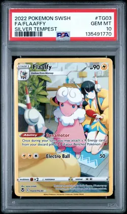 2022 POKEMON SWORD & SHIELD SILVER TEMPEST #TG03 FULL ART/FLAAFFY PSA 10 - Image 1