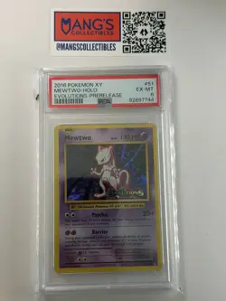 2016 Pokemon XY Evolutions Mewtwo Holo Prerelease PSA 6 - Image 1