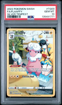 2022 POKEMON SWORD & SHIELD SILVER TEMPEST #TG03 FULL ART/FLAAFFY PSA 10 - Image 1