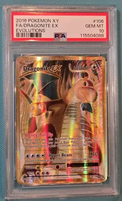 2016 POKEMON XY FA/DRAGONITE EX EVOLUTIONS #106 PSA GRADED GEM MINT 10 - Image 2
