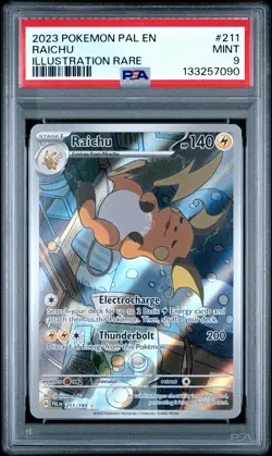 2023 Pokemon Paldea Evolved #211 Raichu Illustration Rare PSA 9 - Image 1