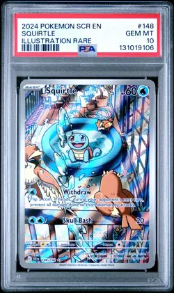 2024 POKEMON SCR EN-STELLAR CROWN ILLUSTRATION RARE #148 SQUIRTLE PSA 10 - Image 1