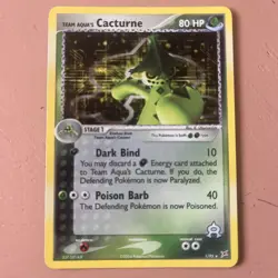 Team Aqua's Cacturne 1/95 Team Magma vs Team Aqua Rare Holo Pokemon Card TCG - Image 1
