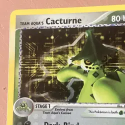 Team Aqua's Cacturne 1/95 Team Magma vs Team Aqua Rare Holo Pokemon Card TCG - Image 4