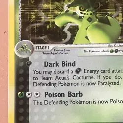 Team Aqua's Cacturne 1/95 Team Magma vs Team Aqua Rare Holo Pokemon Card TCG - Image 5