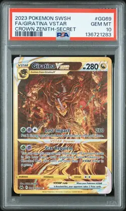 2023 POKEMON SWORD & SHIELD CROWN ZENITH SECRET FULL ART/GIRATINA VSTAR PSA 10 - Image 1
