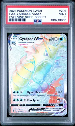 2021 POKEMON SWORD & SHIELD EVOLVING SKIES SECRET FULL ART/GYARADOS VMAX PSA 9 - Image 1