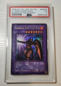 PSA 5 - 2006 YU-GI-OH! POTD-POWER OF THE DUELIST EN032 ELEMENTAL HERO FLARE NEOS - Image 1