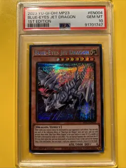 YuGiOh BLUE-EYES JET DRAGON MP23-EN004🔥PSA 10 GEM🔥1st EDITION-2023 SECRET RARE - Image 1