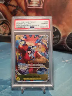 2023 Monkey D. Luffy Winner P-036 OP04 Pre-Release Promo One Piece Card PSA 10 - Image 1