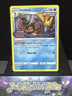 Pokemon Card Inteleon SWSH113 Prerelease Chilling Reign Holo Rare Promo Played - Image 1