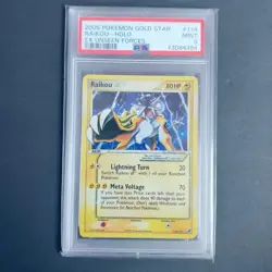 Pokemon TCG Karte - 2005 EX Unseen Forces Raikou Holo Gold Star #114/115 PSA 9 - Image 3