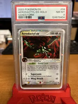 Aerodactyl 94/100 EX SANDSTORM Rare Holo Graded Pokemon Card - PSA 8 - Image 1
