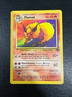 Pokemon WOTC 1999 Jungle Base Set Flareon Rare Vintage Pokemon Card - Image 1