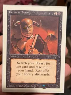 Magic The Gathering Mtg Demonic Tutor Revised Playing Card - Image 1