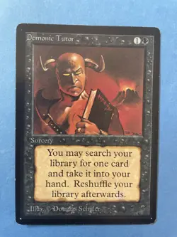 MTG Beta Edition, Dem*nic Tutor! 1993 Vintage Magic! - Image 1