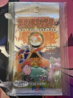 Pokemon Japanese Base Set Booster Pack 291 Yen Vintage 1996 Sealed - Image 1