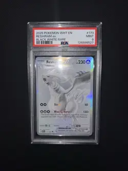 2025 POKEMON WHT EN-WHITE FLARE BLACK WHITE RARE #173 RESHIRAM EX PSA 9 - Image 1