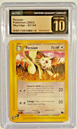 CGC Pristine 10 (low pop) 2003 Pokemon Persian Skyridge #42/144 - Image 1