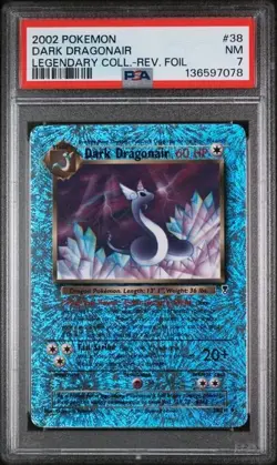 2002 POKEMON LEGENDARY COLLECTION #38 DARK DRAGONAIR-REVERSE FOIL PSA 7 NM - Image 1