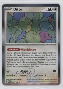 Ditto German Pokemon Scarlet & Violet 151 MEW #132 - Image 1