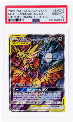 2019 Pokemon Sun and Moon Black Star Promo Articuno Gx/Moltres/Zapdos PSA 10 - Image 1