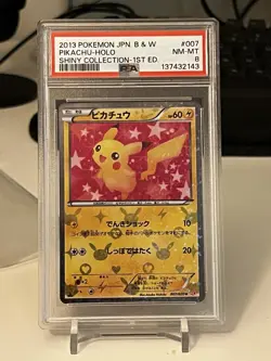 2013 Pokemon JPN Shiny Collection 1st Edition Pikachu Holo PSA 8 - Image 1