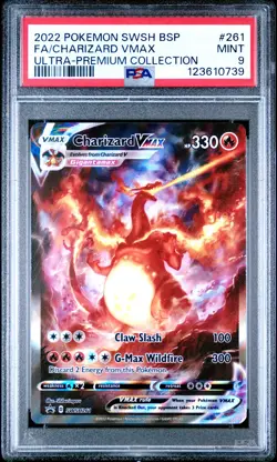 2022 POKEMON SWSH BLACK STAR PROMO #261 FULL ART/CHARIZARD VMAX PSA 9 - Image 1