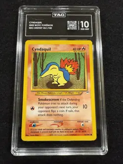 Pokemon Cyndaquil 61/105 from Neo Destiny Unlimited in a TAG 10 !! - Image 1