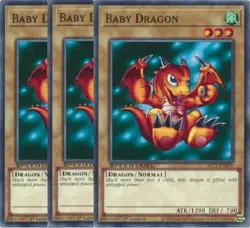 Yugioh - Baby Dragon x 3 - 1st Edition NM - Free Holographic Card - Image 1