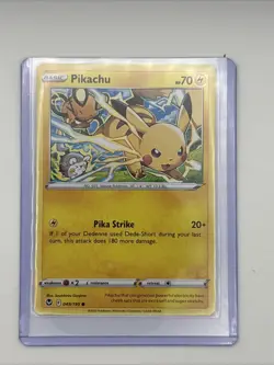 HOLO Pikachu 049/195 - 2022 Pokemon Silver Tempest Holiday Calendar Common Card - Image 1