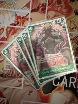 Donquixote Doflamingo OP04-031 SR PRB-01 One Piece Card Kingdom Play Set X4 - Image 1