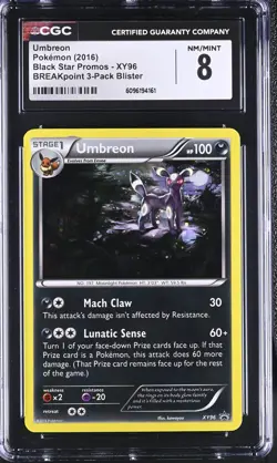 CGC 8 Umbreon 2016 Black Star Promos XY96 Holo Pokemon Card - Image 1