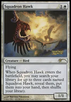 1x FOIL PROMO Squadron Hawk M11 FNM White Common 1 x1 Card Cards the Gathering - Image 1