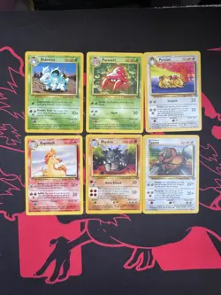 Vintage Pokemon Card Lot Base Jungle Persian Rapidash Rhydon Tauros Nidorina - Image 1