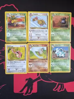 Vintage Pokemon Card Lot Base Jungle #35-40/64 Lickitung Marowak Gloom Fearow - Image 1