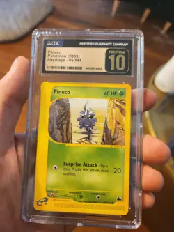 (POP 2) CGC 10 PRISTINE Pineco 85/144 Skyridge Pokemon Card 2003 - Image 1