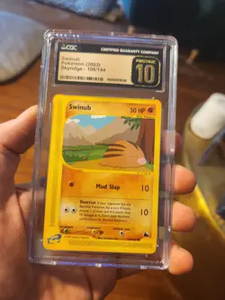 (POP 3) CGC 10 PRISTINE Pokemon 2003 Swinub 108/144 Skyridge Card - Image 1